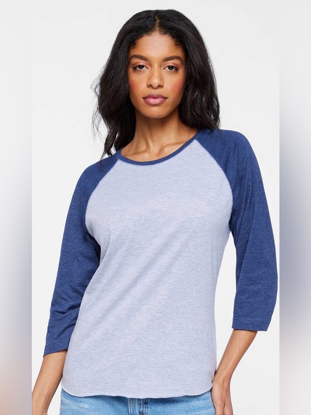 LAT Women's Baseball Fine Jersey Three-Quarter Sleeve Tee